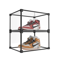 Magnetic Side Open Transparent Plastic Storage Shoe Box Clear Shoe Display Ca...
