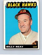  VINTAGE HOCKEY CARD TOPPS 1965 Billy Reay Chicago Blackhawks #54