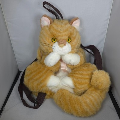 Giftware Fat Cat Serie - Ginger Tabby - Stofftier Plüsch Rucksack Tasche 18 Zoll Mollig