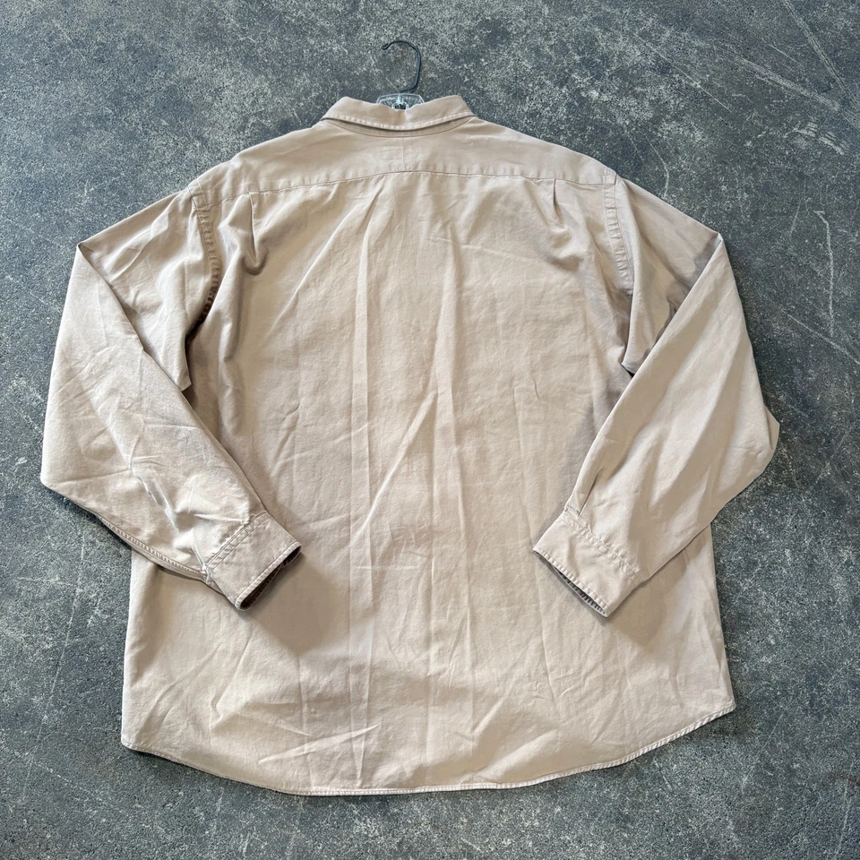 Vintage Polo Ralph Lauren Shirt Mens 2XL XXL Tan Beige Silk Button Up Y2K - Image 3 of 4