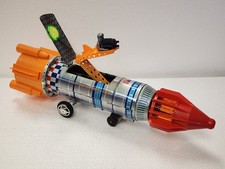 Yoshino Space Frontier Saturn 5 Rocket 19" 1960s Japanese Litho Tin Toy Works 