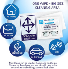 Glasses Wipes Lens Cleaner - Lens Wipes for Eyeglasses - 400 Pre-Moistened In...