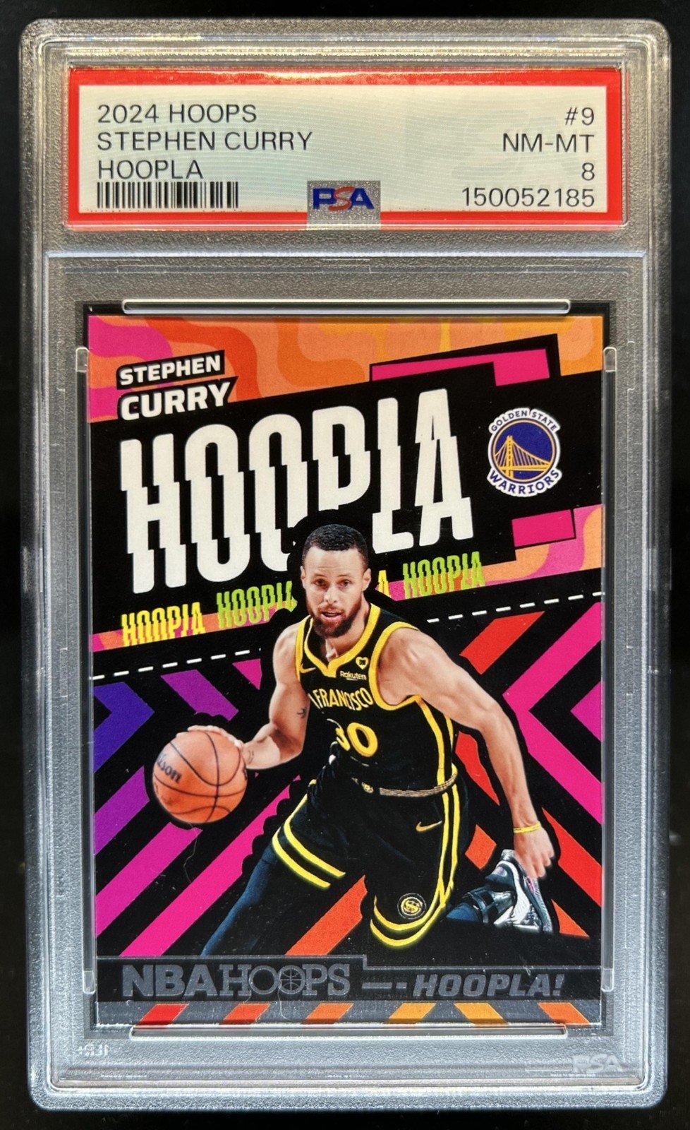 2024-25 Panini Hoops Stephen Curry Hoopla #9 Warriors PSA 8 view 1