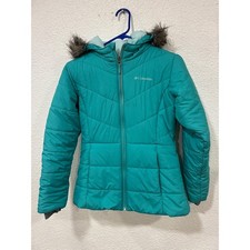 Columbia Katelyn Crest Jacket Girls Size Large Green Hood Winter WG500