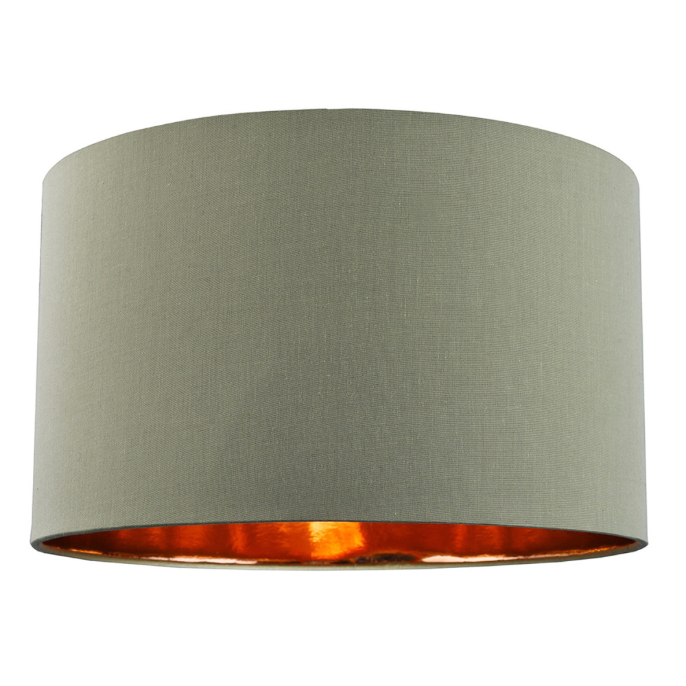 Olive Green Cotton 20"" Floor/Pendant Lampshade with Shiny Copper Inner by Hap...