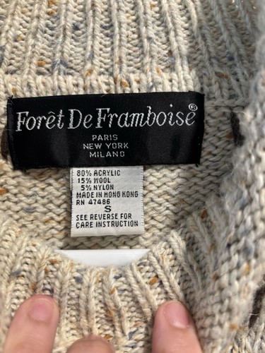 Maglione Foret De Framboise maglia lana collo cappuccio taglia S Parigi New York Milano - Foto 6 di 12