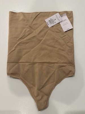 Auden NEW Shapewear High Waisted Thong Medium Support Beige Tummy Shaping Sz M