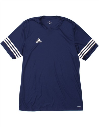 ADIDAS Mens Climalite T-Shirt Top XL Navy Blue Polyester BZ54