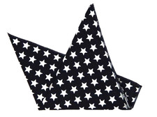 Gascoigne Pocket Square Navy Blue White Stars Linen  Cotton Men's