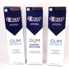 Crest Pro-Health Large Size Toothpaste 3 Pack Gum Detoxify Enamel Restore 4.8oz