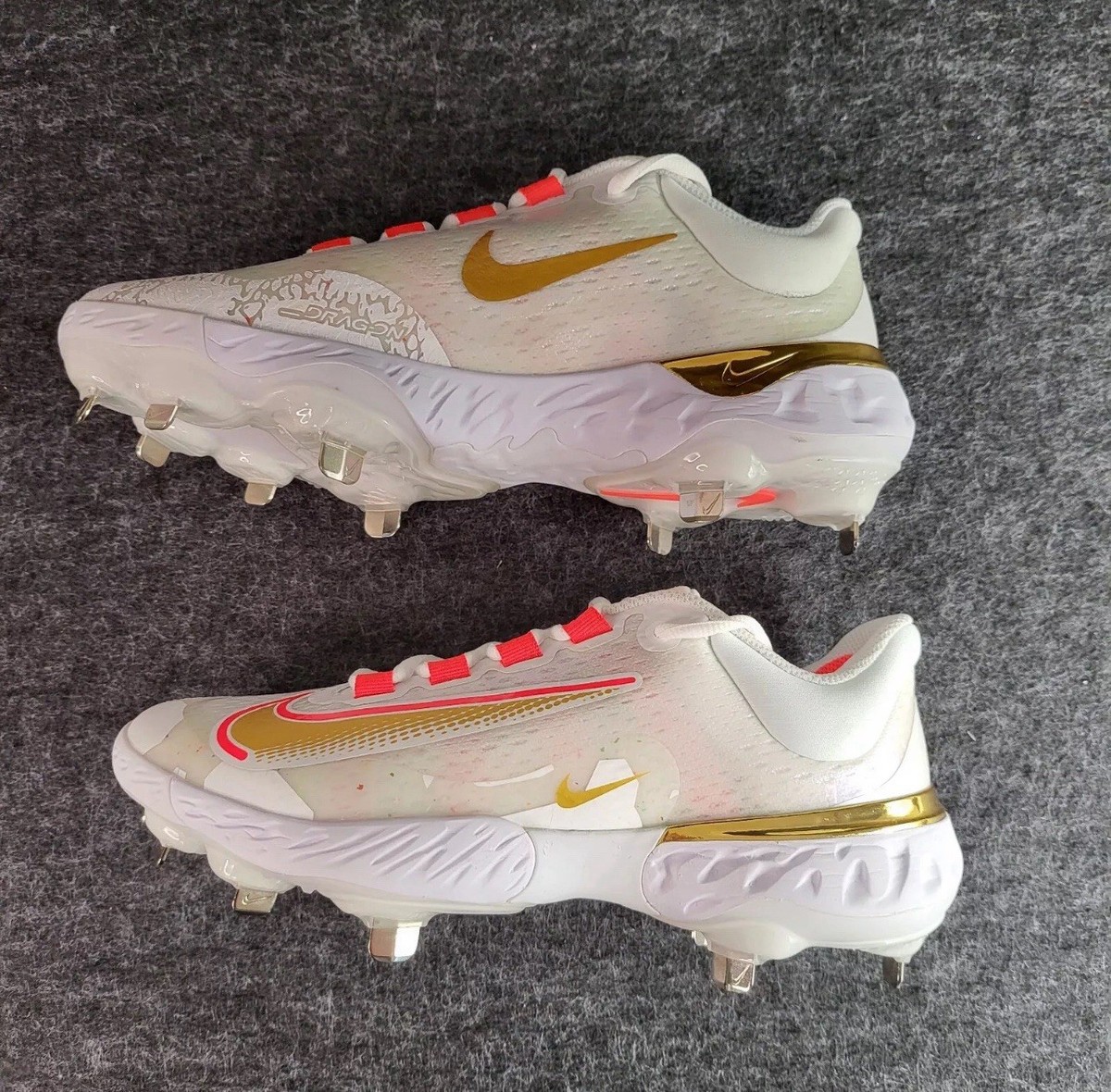 NEW Nike Alpha Huarache Elite 4 Low Baseball Cleats FD2745-161 Size 8 White Gold Nike Alpha Huarache Elite 4 Turf Baseball Shoes - FD2743-161  main image 4
