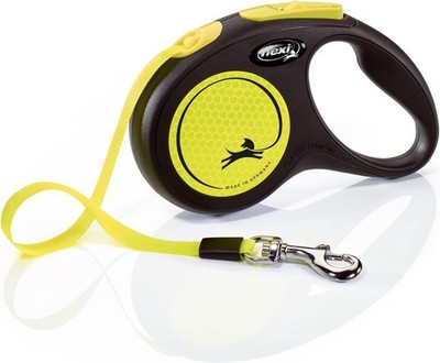 Flexi New Neon Retractable Dog Leash Tape Small Black Neon 16ft