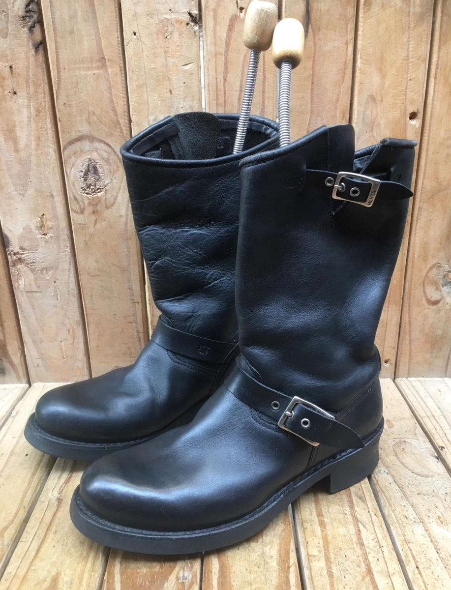 Harley-Davidson Dorington Stivali Uomo In Pelle Impermeabile - Nero, Suola Goodyear, Altezza 14cm - Taglia 40 EU