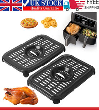 GCQ Air Fryer Grill Pan for Ninja Foodi AF300UK 6 in 1 7.6L Dual Zone, 2 Pack