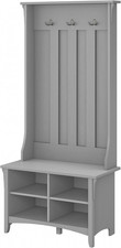 Bush Furniture Salinas Hall Tree with Shoe Storage Bench in Cape Cod Gray