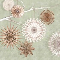 IHR Servietten Paper Stars Light| Green | 33 X 33 Cm | 3 Lagig | 20 Servietten