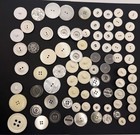 Vtg To Now Button Lot Of 75 Mostly White Plastic Clear Coat Large Honeycomb Dome — photo 3