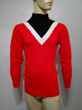 Vtg 60s MOD Atomic Space Age Futuristic L/S Capt Kirk Style Skinny Fit Shirt M/L
