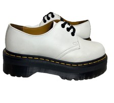 Zapatos de plataforma Dr DOC Martens 1461 Quad Retro de cuero blanco para hombre 5 mujeres 6