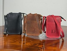 genuine leather mini unisex crossbody bag