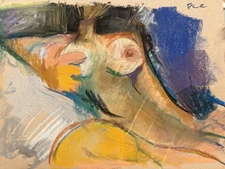 French Modern Figure Woman Boudoir Pastel Painting 9x12 Original Signed 2025