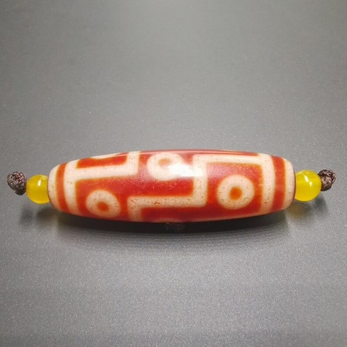 Gandhanra Ancient Tibetan Fire Agate 9 Eyes Dzi Bead,,Zee Bead