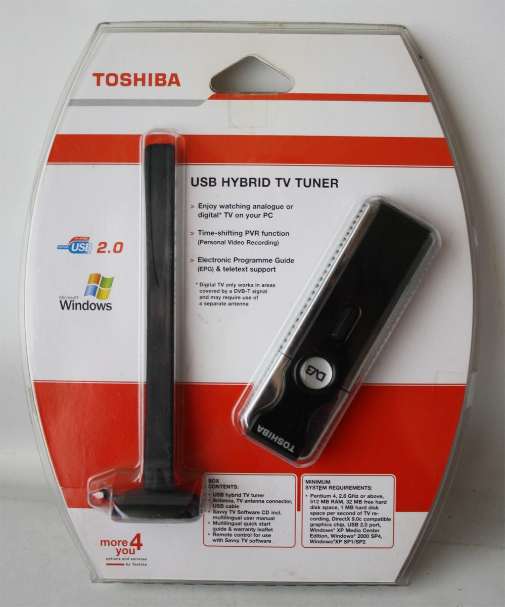 RARE TOSHIBA USB HYBRID TV TUNER + ANTENNA + REMOTE CONTROL NEW