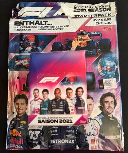 F1 Formula 1 Official Stickers 2021 Season Starter Pack New Album + 50 Bag Topps