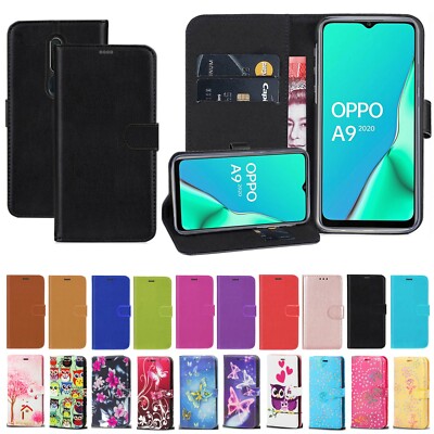 For Oppo A9 A5 2020 A15 A53 A32 A54 PU Leather Wallet Stand Magnetic Case  Cover UK