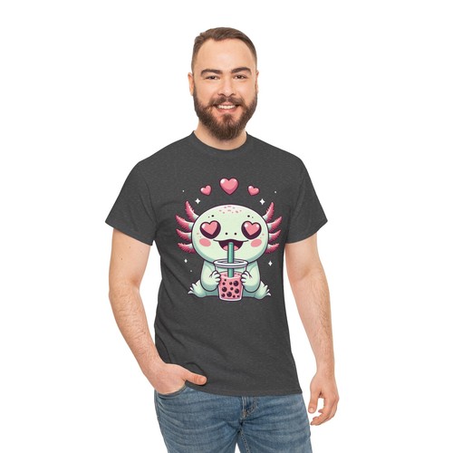 Bubble Boba Tea Kawaii Axolotl T-shirt - Novelty Anime Cute Graphic Tee - Picture 59 of 70