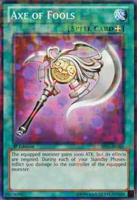 YUGIOH Axe of Fools BP02-EN161 1st edition Mosaic Rare MP