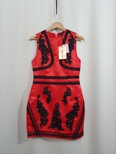 NWT Ladies Size 10 Sleeveless Red Zip Up Short Dress By PRETTY LITTLE THING 