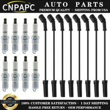CNPAPC Spark Plugs 41-962 and Wireset 9748HH For Chevy/GMC/Tahoe Hummer (8 PACK)