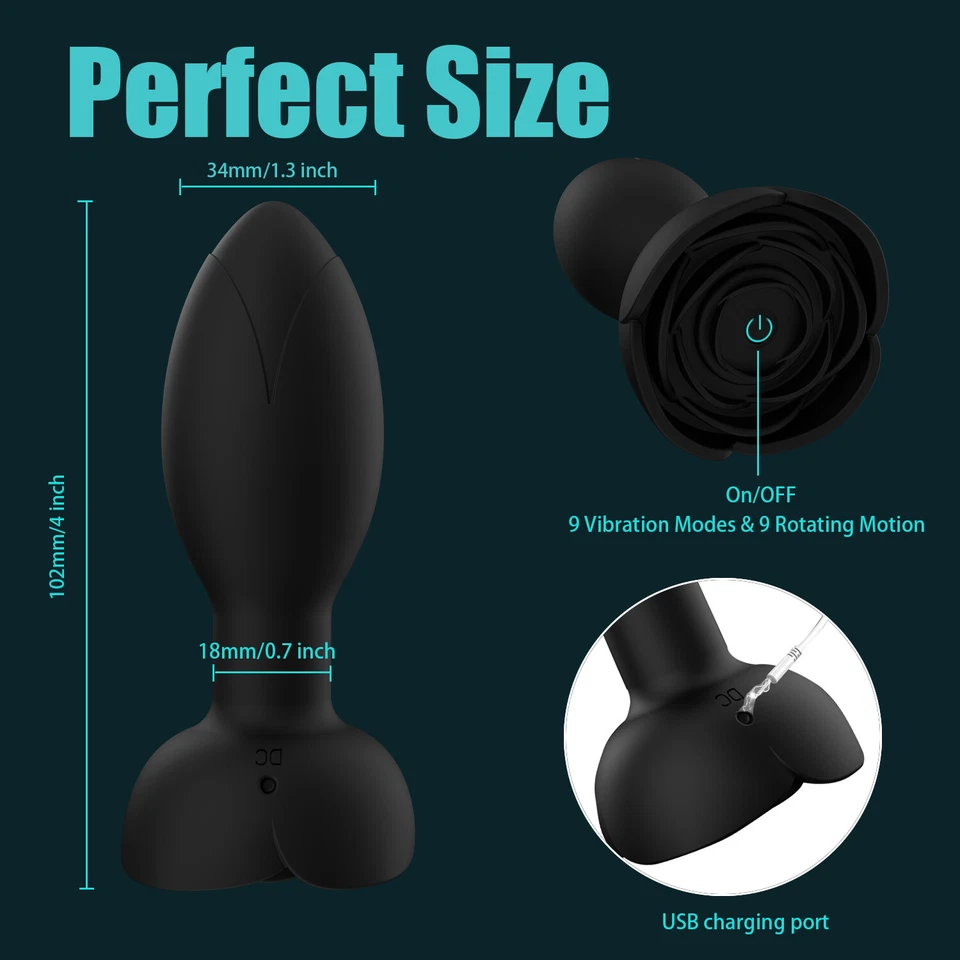 Rotierender Anal Plug Vibrator Dildo Prostata Massager Sexspielzeuge für Männer - Bild 3 von 4