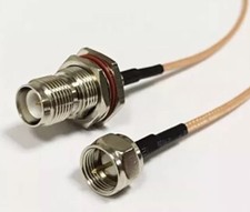 8  RP TNC female jack to F male plug pigtail cable RG316 wireless lead adapter