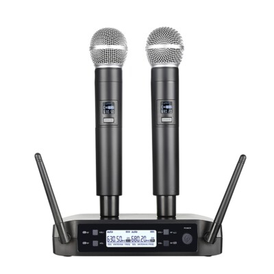 Professional Wireless Microphone System UHF 2 Channel 2pcs Mic Handheld Karaoke