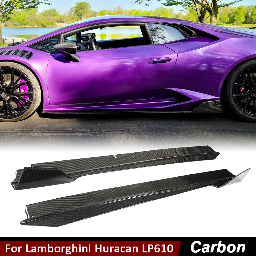 For Lamborghini Huracan LP610 14UP REAL CARBON Side Skirts Extension Lip Spoiler
