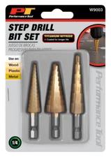 Performance Tool W9003 3-Piece Step Drill Set