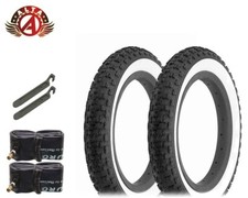 ALTA BICYCLE WIRE BEAD 12" 1/2" x 2 1/4" BLACK/WHITE COMP III BMX TIRES SET OF 6