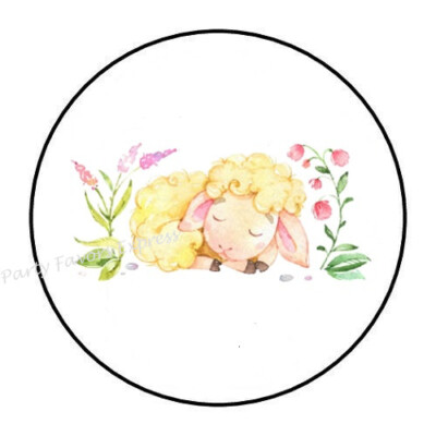 10cm Auto-Aufkleber Sticker Decal Laptop Farbe Sleeping Sheep bunt Rund R1940