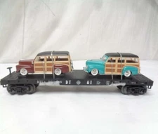 MTH RAILKING DETROIT TOLEDO IRONTON FLAT CAR W/ ‘48 FORD WOODYS 30-76641! 1948
