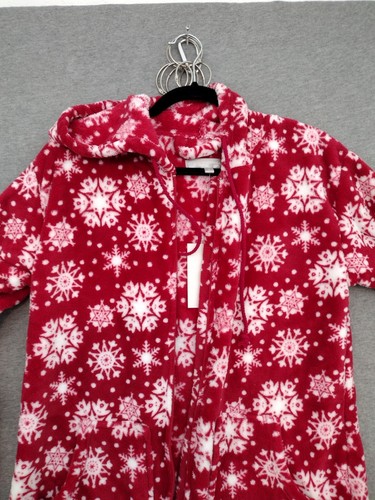 Alexander Del Rossa Women's Fleece One Piece One Zee Pajamas Footed Red/White S - 第 3/24 張圖片