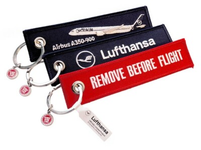Lufthansa 3 x Remove before Flight Anhänger A350 | blau und rot !