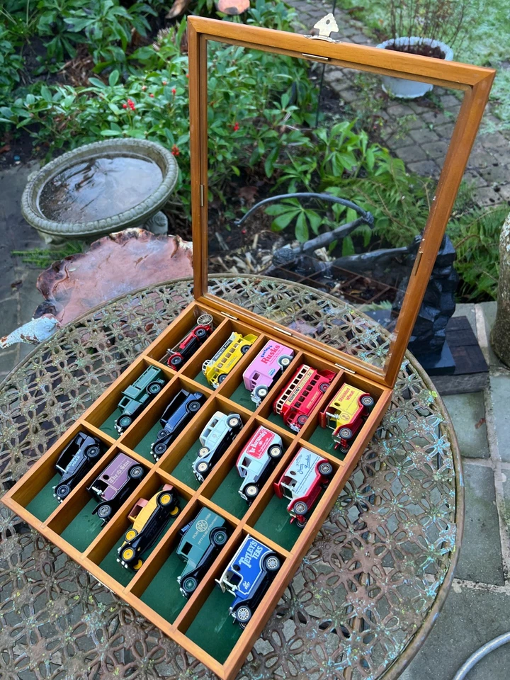 15 Vintage Lledo Days Gone Die-cast Models in Handmade Wooden Display Case Xmas — 第 2/4 张图片