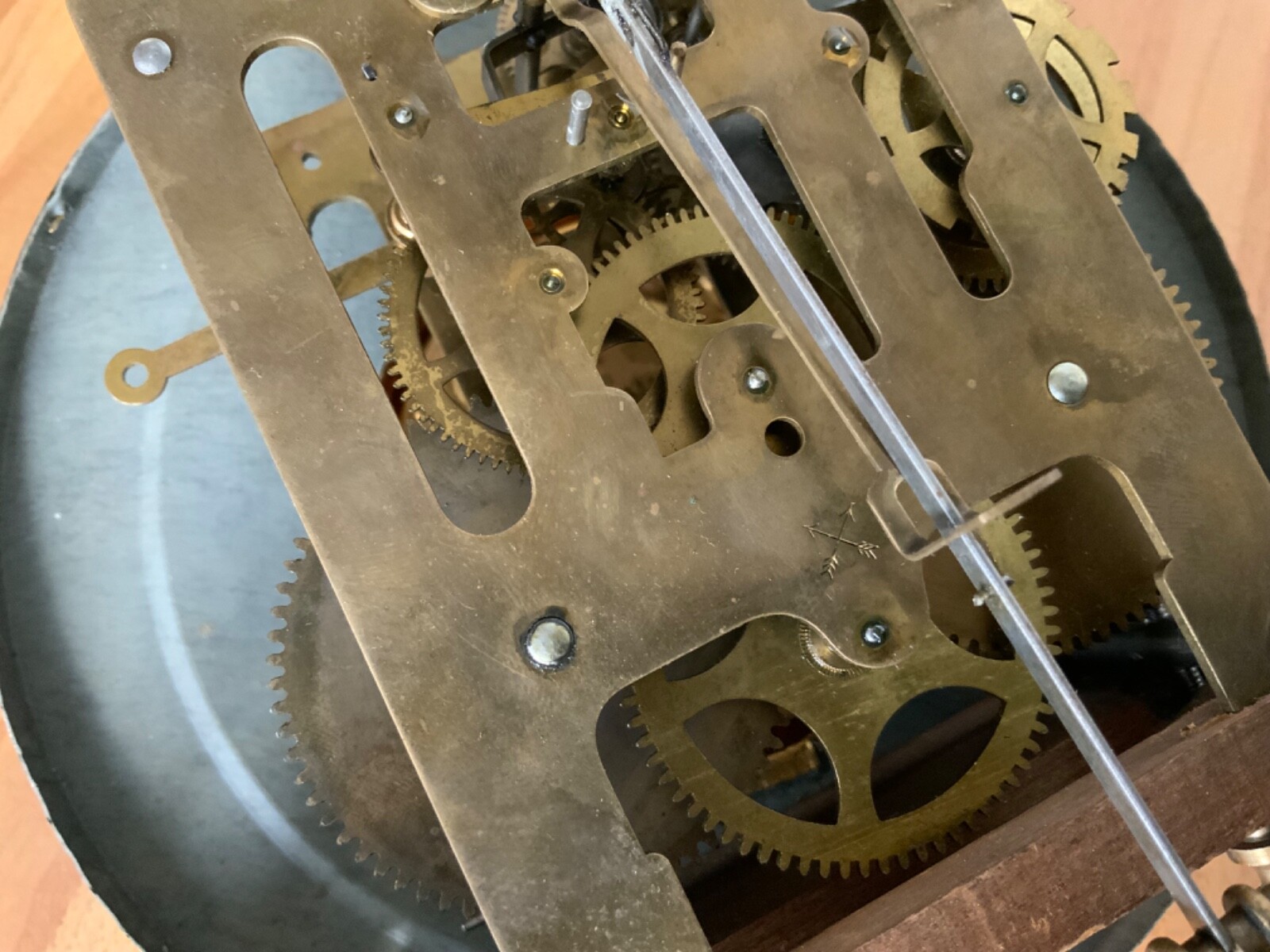 A Rare Art Nouveau German Junghans Pfeilkreuz Wall Clock in Wood Case