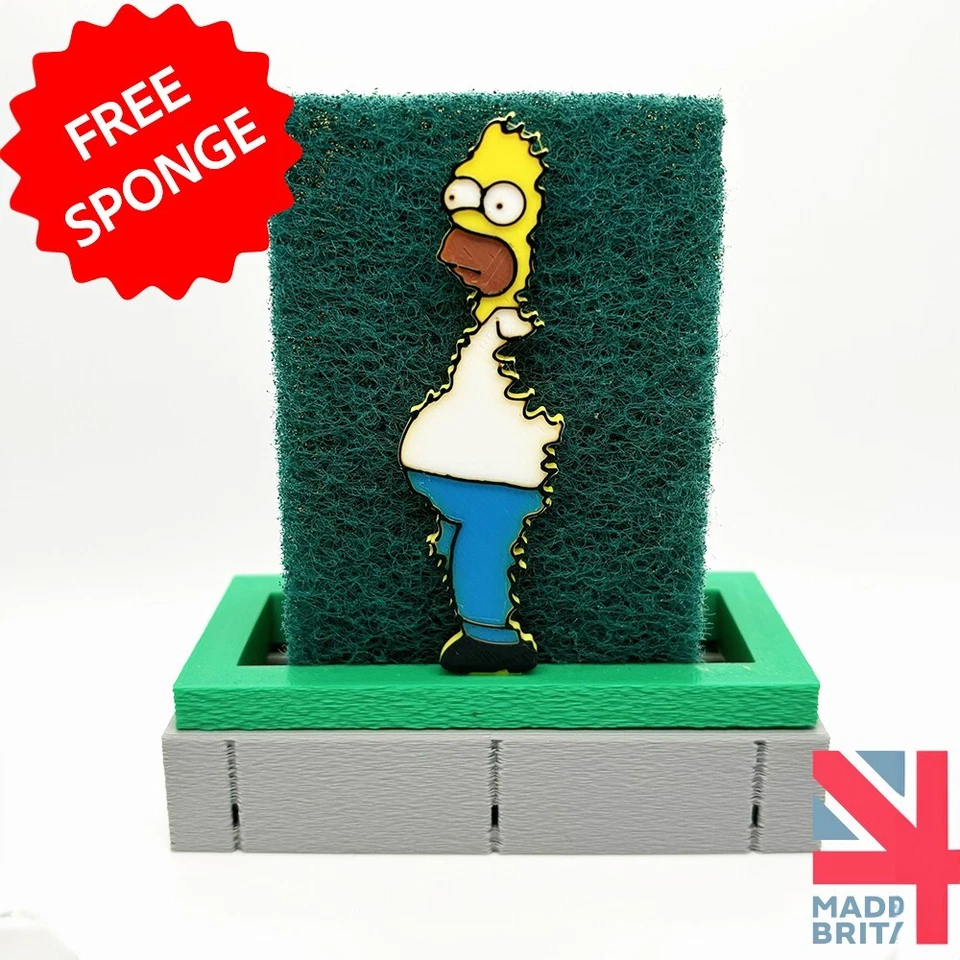 PRINT IT Homer Simpson Sponge Holder - The Simpsons Bush Meme Gift - Fan Art Inspired