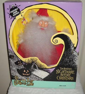 #5764 NRFB Vintage Hasbro Nightmare Before Christmas Santa Poseable Hand Puppet 