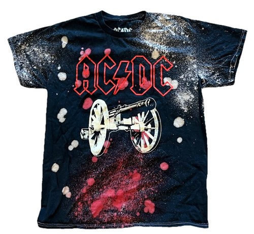 AC/DC Cannon Acid Wash 80s Retro Reprint Rock Band Tour Tee Men’s Medium