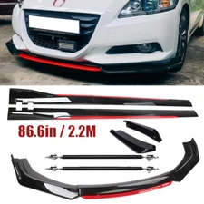 Front Bumper Lip Spoiler Splitter Body Side Skirt Gloss Black For Honda CR-Z