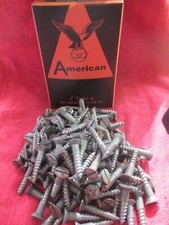 VINTAGE 1 GROSS BOX NOS 1 1/4" #14 FLAT HEAD SLOTTED WOOD SCREWS, MADE IN USA